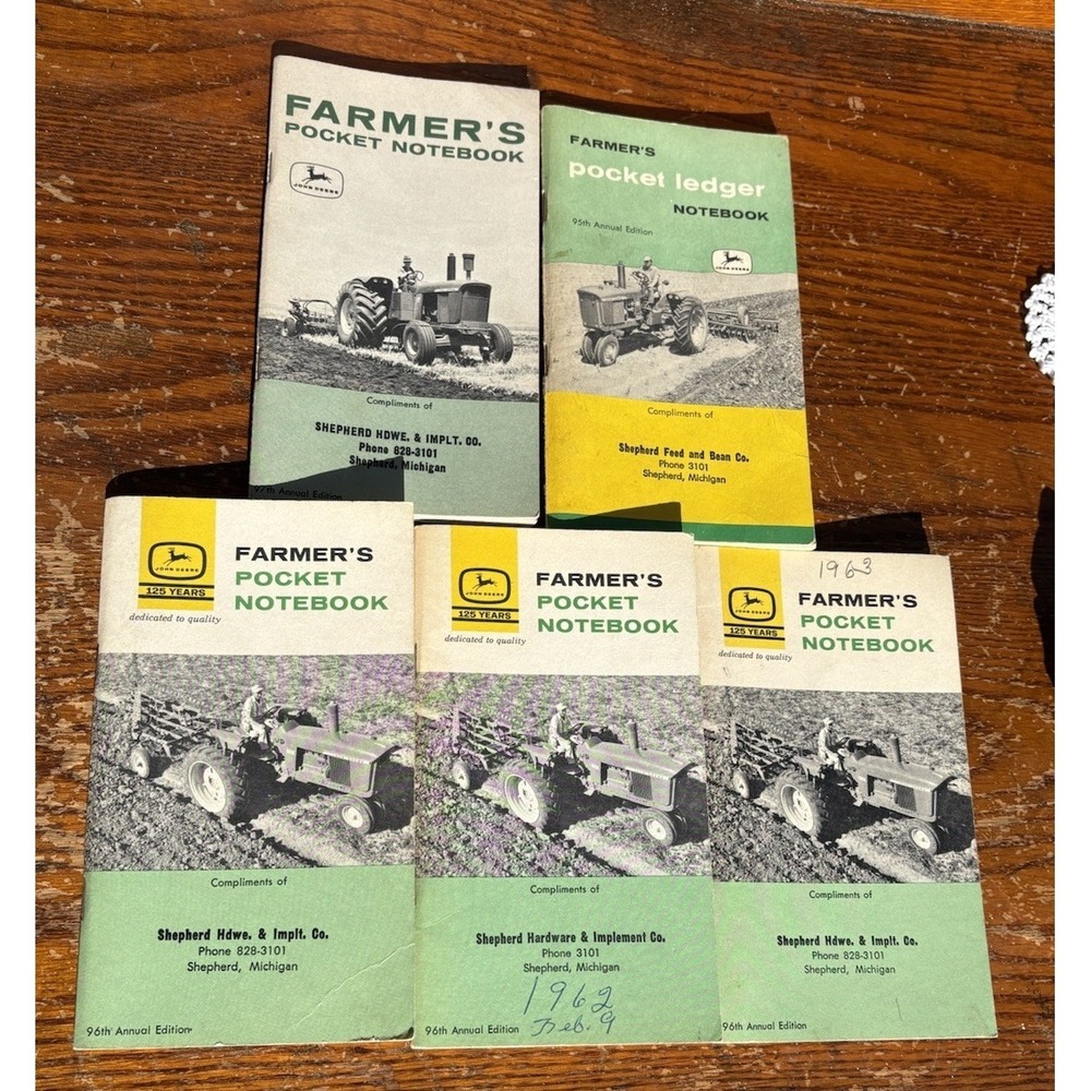 5 John Deere Farmer's Pocket Notebook 95th, 96th, 97th Annual Edition Michigan